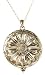 Artisan Owl Sunflower 4X Magnifier Magnifying Glass Sliding Top Magnet Pendant Necklace, 30" (Gold Tone)