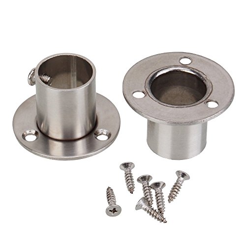 Preisvergleich Produktbild BQLZR 22mm Edelstahl Rohr Flansch Sockel Kleiderstangenhalter Befestigung Konsole Hardware 2 Stück