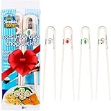 Compac Home Easy-to-Use Chopsticks, Plastic Dishwasher Safe, Great for All Ages, Parties, Stocking Stuffer, 4 Count