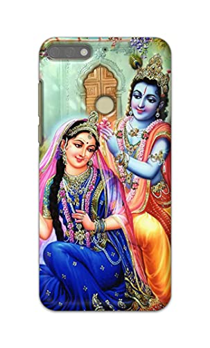 Image of Printed Hard Back Cover Case for Honor 7C | Huawei Y7 Prime 2018 | Huawei Y7 2018 | Nova 2 Lite Back Cover (Radha Krishna) -1803