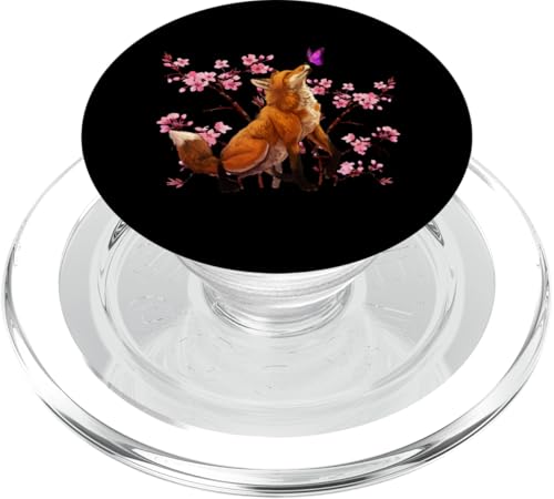 Japanese Fox Cherry Blossom Flower Sakura PopSockets PopGrip for MagSafe