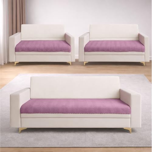 Image of Homerz Premium Velvet Sofa Cover Panel | Soft & Velvety Fabric | Rich Vibrant Colours | Sofa Protector for Living Room (Onion, 7 (3+2=2) Seater, Only Seat Cover)
