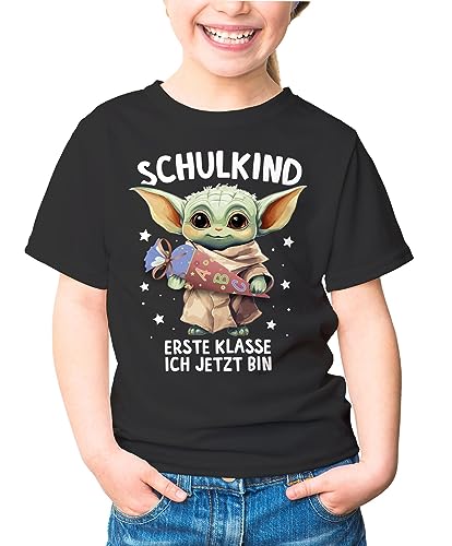 MoonWorks® Kinder T-Shirt Mädchen Einschulung Baby Yoda Schulkind Erste...