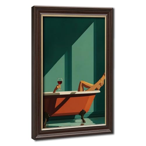 Toile minimaliste femme au bain pour une déco de chambre cocooning