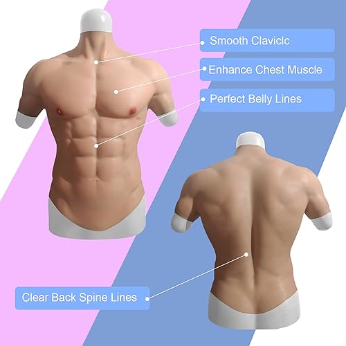 Silicone Muscle Chest Realistic Male Chest Vest Muscle Texture Skin Silicone4