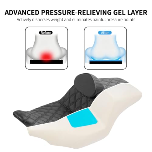 HI-LINE Gel Touring Seat for Harley