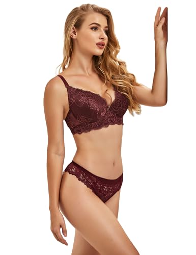 Soutien-gorge classique en dentelle avec armature ensemble string tanga femme dentelle ohmydear