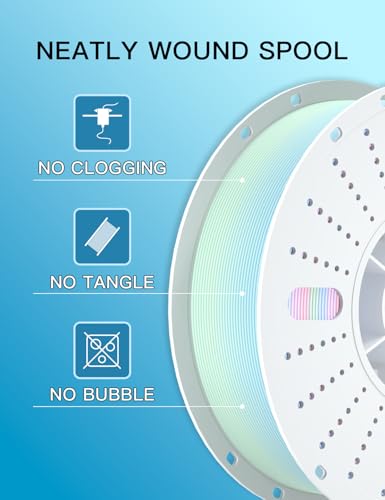 Image of PINBALL Matte Rainbow PLA 3D Printer Filament 1.75mm Multi-Color Changing Filament 3D Printing PLA Filament Dimensional Accuracy + /- 0.02mm 8 KG 8 Colors