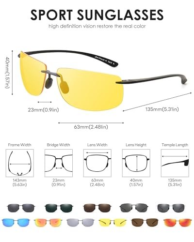 Image of JIM HALO Sport Sunglasses Men Womens TR90 Rimless for Driving Running Golf | Polarized /Non polarized,Lightweight,17g /0.6oz,Rectangle,Wrap Around,Cycling,Fishing,Outdoor Activities