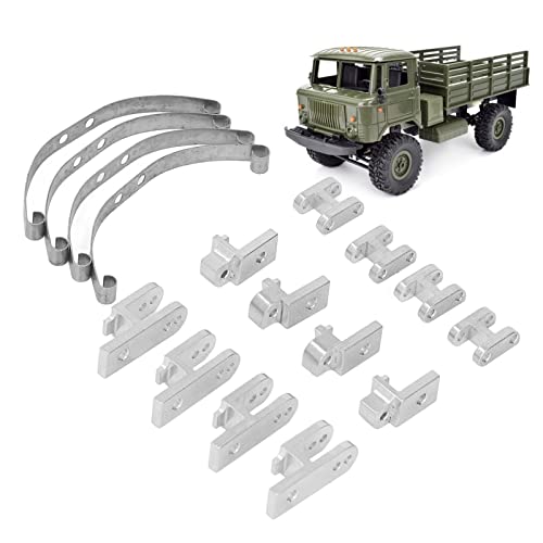 Juego de ballestas RC, kit profesional de barra de suspensión de ballestas de aleación de aluminio para coche WPL B4 24 1/16 RC (Plata)