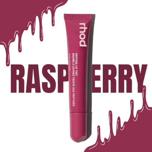Image of Rhod Peptide Lip Tint | Hydrating Tinted Lip Balm | Buildable, Creamy Color & Lip Care | Moisturising | Non-Sticky | Soft & Smooth Lips (RASPBERRY)