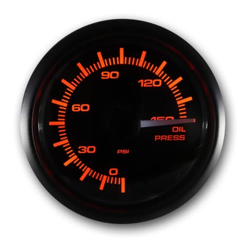Electronic Oil Pressure Gauge Psi 2" Led Backlit White Amber Waterproof Pin-Style Install #TOP1