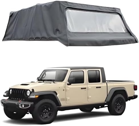 KDUTDS Truck Bed Soft Topper Tonneau Cover Compatible for Jeep Gladiator JT 2020 2021 2022 2023 2024 2025 5ft (60.3") Box Foldable Camper Shell Truck Top Accessories