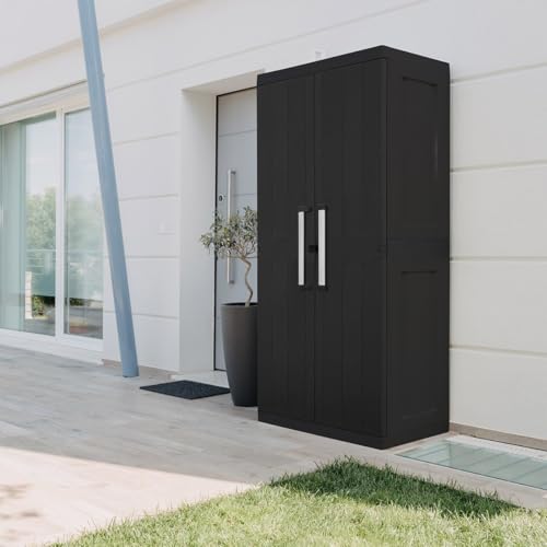 Ondis24 Kunststoffschrank Hero Haushaltschrank Mehrzweckschrank XXL, 88 x 54 x 190 (H) cm, schnell aufgebaut, robuster Kunststoff (Hochschrank)