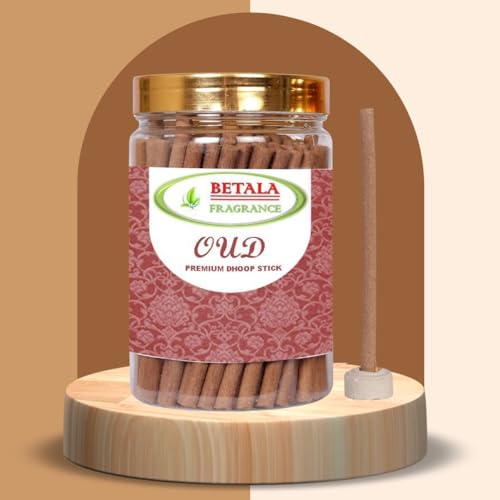 Image of Betala Fragrance Flavour Dhoop Sticks for Pooja, Pack of Gm Dhup Batti with Holder, Agarbatti, Incense Stick, Sandal, Cones, Cup, Sambrani (400 Gm, Oud)