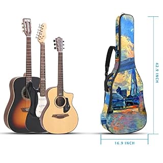 Housse étanche pour guitare acoustique avec double bandoulière et poche Motif tête de mort de dinosaure, Multicolore 07… - Les Beatles, Paul McCartney, John Lennon, RIngo Starr, George Harrison Housse étanche pour guitare acoustique avec double bandoulière et poche Motif tête de mort de dinosaure, Multicolore 07… – Image 5