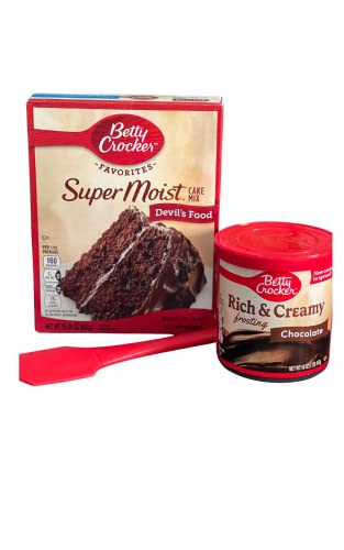 Betty Crocker Devil’s Food Cake Mix | Chocolate Frosting | Spatula| Bundle