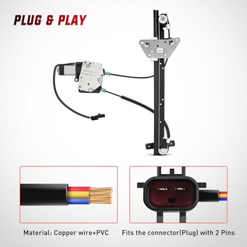 Image of Nilight 741-649 Power Window Regulator and Motor for Dodge Dakota 2000-2004 | Window Lift Motor Assembly also fits Dodge Durango 1998-2003, front driver side left door replacement