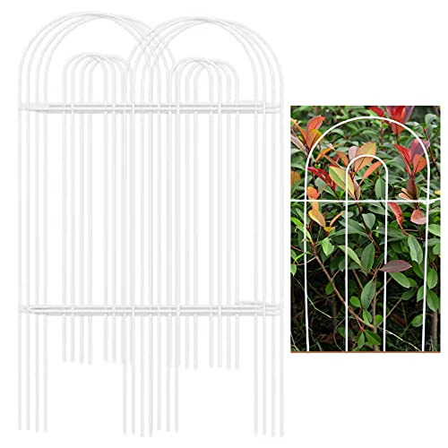 Amagabeli Garden & Home Decorative Garden Fence 32inx20ft Rustproof White Iron Landscape Wire Folding Fencing Ornamental Panel Border Edge Section Edging Patio Fences Flower Bed Animal Barrier Outdoor