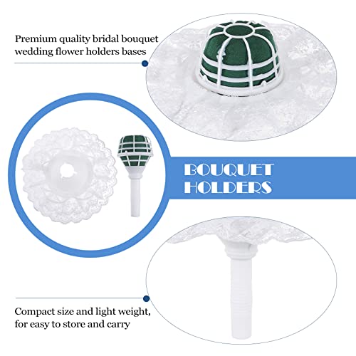 LIFKOME 3 Sets Bride Flower Bouquet Holder Wedding Bridal Bouquet Holder Foam Floral Handle Bouquet Holders for Bride Artificial Flowers Decoration - Image 2