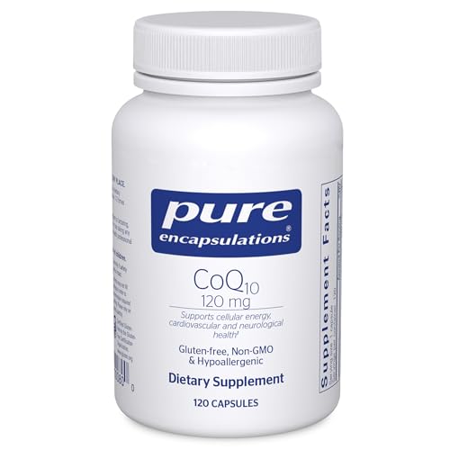 Pure Encapsulations CoQ10 120 mg - Coenzyme Q10 Supplement for Heart Health Energy Antioxidants Brain & Memory Health - Cellular Health Cognition & Cardiovascular Support* - 120 Capsules