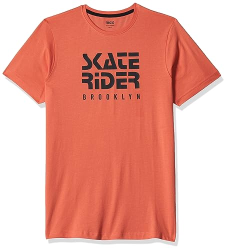 Image of Max Boys Pure Cotton Typographic Printed Knit T-Shirt