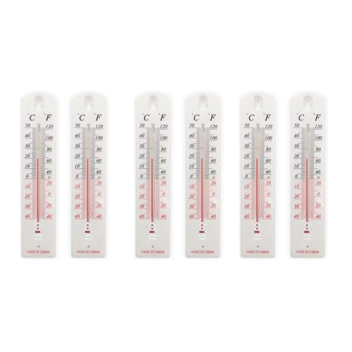 DAZZLEEX Termometro da parete da 6 pezzi, per interni ed esterni, per casa, ufficio, giardino, a temperatura di lettura -40 ℃-+50 ℃/-100 ° C +100 ° F