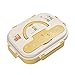Lunch Box dla dzieci Thermal Lunch Box z 4 przegródkami i sztućce ze stali nierdzewnej Wielokrotnego użytku Kontenery żywnościowe Dowód do dorosłych samochodów Home School Biuro,Yellow