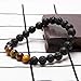 Bivei Beaded Bracelets, Natural Gem Stone Semi Precious Reiki Healing Crystals Handmade 8mm Round Beads Stretch Bracelet for Women Men(Tiger Eye Stone & Howlite)