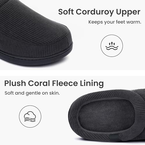 Image of RockDove Men's Ribco Corduroy Slip-On House Slipper