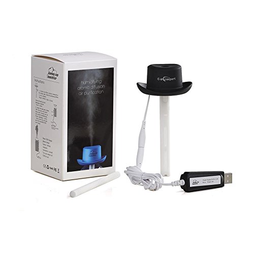 E-accexpert Cowboy Cap USB Mini Portable Air Humidifier, Black