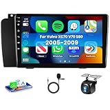 [8 CORE 4G+64G] Car Radio for Volvo XC70 V70 S60 2005-2009 with Wireless Carplay/Android Auto, 9 Inch Touch Screen with GPS Navi, WiFi, SWC, DSP+Backup Camera