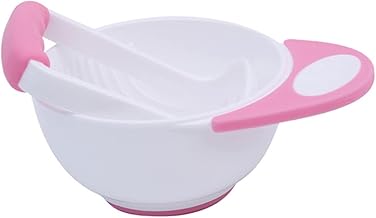 Hoement 1 Conjunto De Tigela Para Espremedor De Comida Para Bebê Tigela Para Moinho De Alimentos Tigela Para Moer Manual Para Crianças Tigela Para Espremedor De Comida Rosa Tigela Para