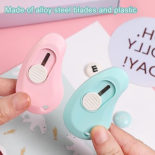 AWAVM 6PCS Mini Art Knives, Paper Cutting, Portable Telescopic Art Knives, Letter Opening and Paper Cutting Knives, Stationery, Office