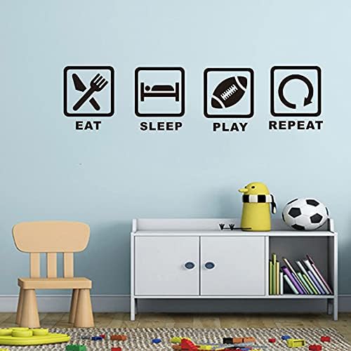 Miniatura 3 de Vinilo adhesivo de pared para deportes Comer dormir jugar fútbol repetir pared adhesivo extraíble habitación niños decoración pared pegatina para