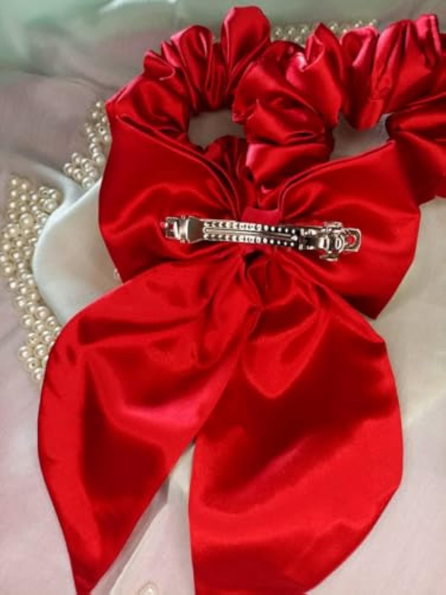 Silk Satin Bow Hair Clips for Women and Girls