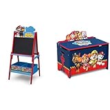 Delta Children Wooden Double-Sided Kids Easel with Storage -Ideal for Arts & Crafts, Homeschooling and More - Greenguard Gold Certified, Nick Jr. PAW Patrol & Deluxe Toy Box, PAW Patrol