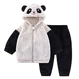 Adorable et chaud : les ensembles de sweats à capuche d'hiver JiAmy pour bébé sont conçus avec des oreilles d'ours, qui sont à la mode et mignons. Tenue thermique d'hiver pour petites filles et garçons. Veste de neige à capuche automne et hiver - Fourrure chaude avec capuche - Coupe-vent - Veste polaire épaisse - Les enfants le portent plus chaud.