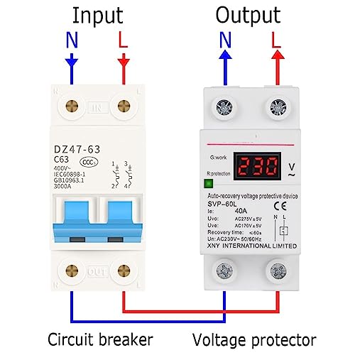 Relé protector de voltaje 230V con rearme automático en riel DIN 63A 4