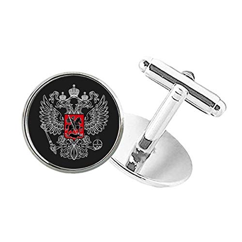 DIYthinker Russia National Emblem Country Round Button Cuff Clip Stud Cufflinks