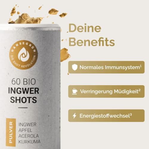 Hansegrün Bio Ingwer Kurkuma Shots (60 Stk.) - Veganes Superfood-Pulver – Ansicht 2