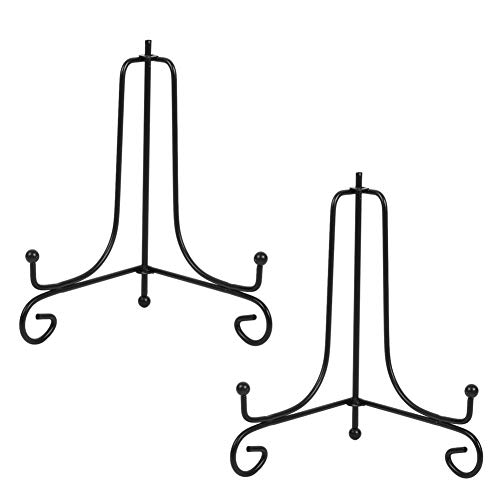 Artliving Plate Stands for Display, 7 Inch Black Iron Easel Plate Display Photo Holder Stand, Displays Picture Frames, Decorative Plates, Tablets and Art (2 pack) by Artliving - Used condition - US$7.60