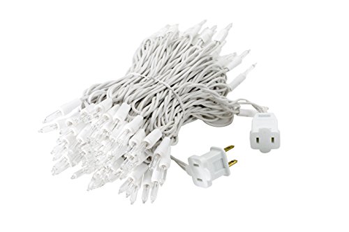 Sival - Christmas/Wedding Mini Lights, 100 Clear Lights, White Wire/Cord, 42 feet Long, UL Outdoor