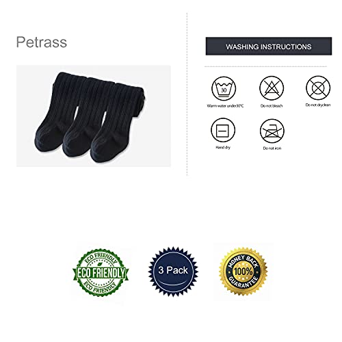 Image of Girls Tights Toddler Cable Knit Cotton Footed Seamless Dance Ballet Baby Girls' Leggings 3 /4 Pack