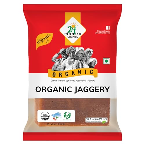 Image of 24 Mantra Organic Jaggery Block /Gur /Shakkar - 450gms | Pack of 1 | 100% Organic | Chemical Free & Pesticides Free | Best Substitute for Sugar
