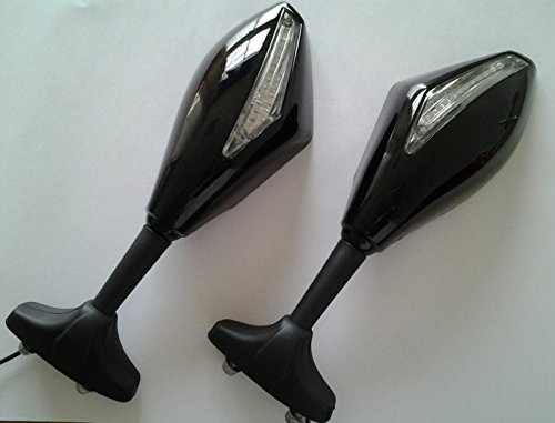 Httmt Mt085A-Gbk+Cl Blue Led Mirror Compatible With Fzr Yzf Fz1 Fazer Fjr1300 Ninja Zx10R Zx-12R Er-6F #TOP3