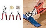 set de 3 tenazas alicates y accesorios Ideal para perforar o remachar botones a presion y corchetes NUEVO A ESTRENAR Para distintos materiales como carton, fieltro, piel, tela. Manejo comodo, facil y con poco esfuerzo
