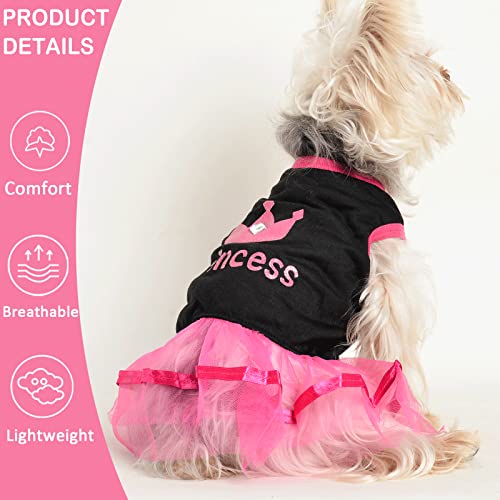 Yikeyo Dog Dress Puppy Clothes For Small Dogs Girl Yorkie Chihuahua Princess Lace Tutu Doggie Dresses Dog Summer Clothes Outfit, 2-Pack (Pink+Black, Small) #TOP2