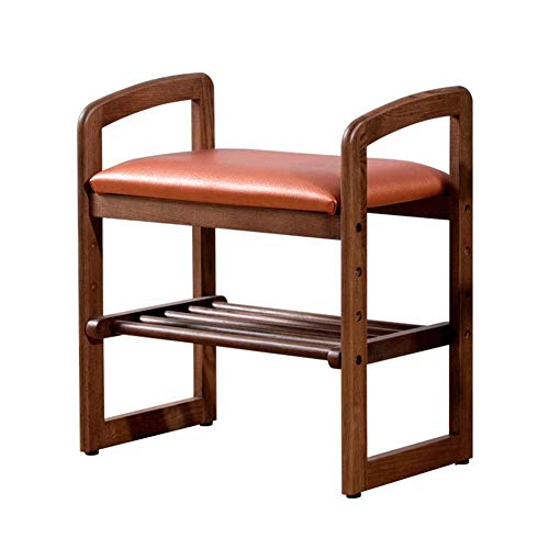 Banc de rangement en cuir PU avec étagère à chaussures intégrée - 2