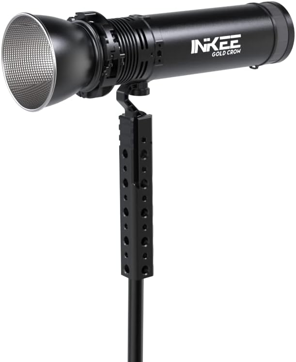 جانب view of the INKEE GC60d5 Gold Crow LED Video Light with handle